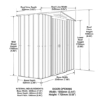 Apex Metal Garden Shed 8x3ft - Grey