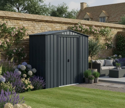 Apex Metal Garden Shed 8x3ft - Grey