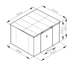 Pent Metal Garden Shed 9x8ft - Anthracite Grey