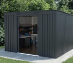 Pent Metal Garden Shed 9x8ft - Anthracite Grey