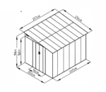Lean-To Metal Garden Shed 7x9ft - Grey