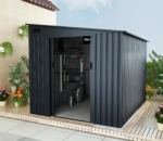 Lean-To Metal Garden Shed 7x9ft - Grey