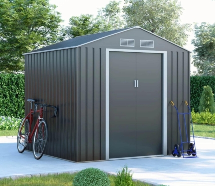 Apex Metal Garden Shed 7x6ft - Dark Grey