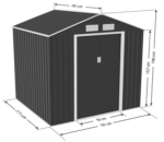 Apex Metal Garden Shed 7x6ft - Dark Grey