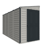 Lean-To Vinyl Shed 4x10ft with Foundation Kit - Grey - Image 2