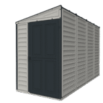 Lean-To Vinyl Shed 4x10ft with Foundation Kit - Grey