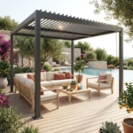 Aluminium & Steel Louvered Pergola 3m x 3m - Image 6