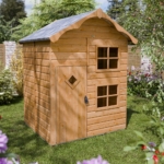 Children's Wooden Playhouse - Honey Brown