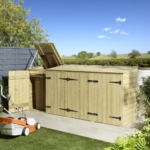 Shiplap Quadruple Wheelie Bin Store
