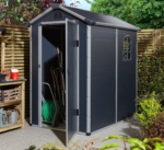 Apex Plastic Garden Shed 4x6ft - Dark Grey