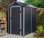 Apex Plastic Garden Shed 4x6ft - Dark Grey
