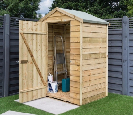 Overlap Timber Garden Shed 4x3ft - Pressure Treated