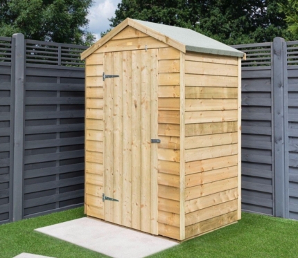 Overlap Timber Garden Shed 4x3ft - Pressure Treated