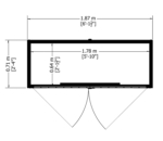 Pent Timber Bike Store 6x2ft