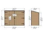 Pent Timber Bike Store 6x2ft