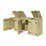 Tongue & Groove Quadruple Wheelie Bin Store - Image 3