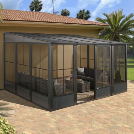 Wall-Mounted Aluminium Garden Conservatory 3m x 4m