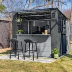 Resin Garden Bar & Entertainment Shed 8x7ft - Cool Grey
