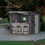Resin Garden Bar & Entertainment Shed 8x7ft - Cool Grey - Image 3