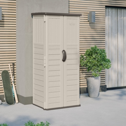 Resin Vertical Storage Cabinet - Vanilla