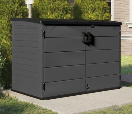 Low-Profile Resin Storage Shed 6x3ft - Wood-Grain