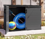 Low-Profile Resin Storage Shed 6x3ft - Wood-Grain