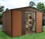 Wood-Effect Metal Garden Shed 10x12ft