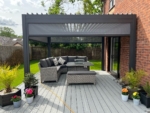 Rectangular Aluminium Louvered Pergola 3.6m x 3m - Grey - Image 2