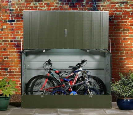 Secure Metal Bike Store - Fits 3 Bicycles