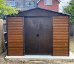 Wood-Effect Metal Garden Shed 10x12ft