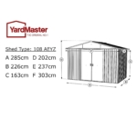 Apex Metal Garden Shed 10x8ft - Anthracite