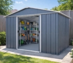 Apex Metal Garden Shed 10x8ft - Anthracite