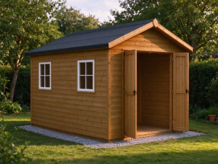 10 x 8 ft Shiplap Timber Apex Shed with Windows, Natural