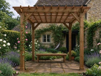3 x 3 m Pressure-Treated Timber Pergola, Natural