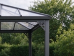 3 x 3 m Steel Gazebo with Polycarbonate Hard Roof, Charcoal