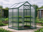 4 x 6 ft Walk-In Polycarbonate Grow House, Green