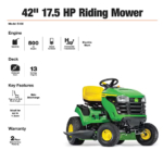 42" (107 cm) Ride-On Lawn Mower – 17.5 HP Petrol Lawn Tractor with Hydrostatic Transmission
