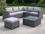 5-Piece Rattan-Effect Corner Lounge Set, Grey