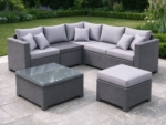 5-Piece Rattan-Effect Corner Lounge Set, Grey