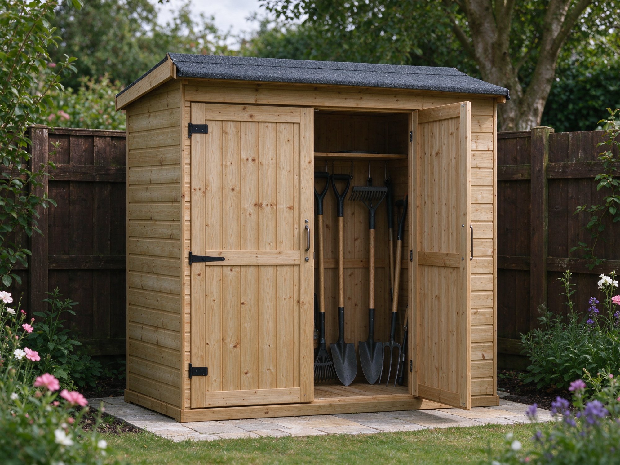 5 x 3 ft Timber Lean-To Tool Store, Natural 5 x 3 ft Timber Lean-To Tool Store, Natural