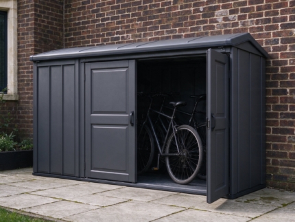 6 x 3 ft Horizontal Bike and Garden Store, Charcoal