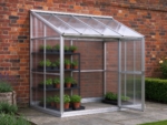 6 x 4 ft Lean-To Polycarbonate Greenhouse, Silver