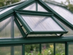 6 x 8 ft Polycarbonate Greenhouse with Roof Vent, Green