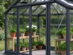 8 x 10 ft Toughened Glass Greenhouse, Anthracite
