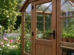 8 x 6 ft Timber Greenhouse with Potting Bench, Natural
