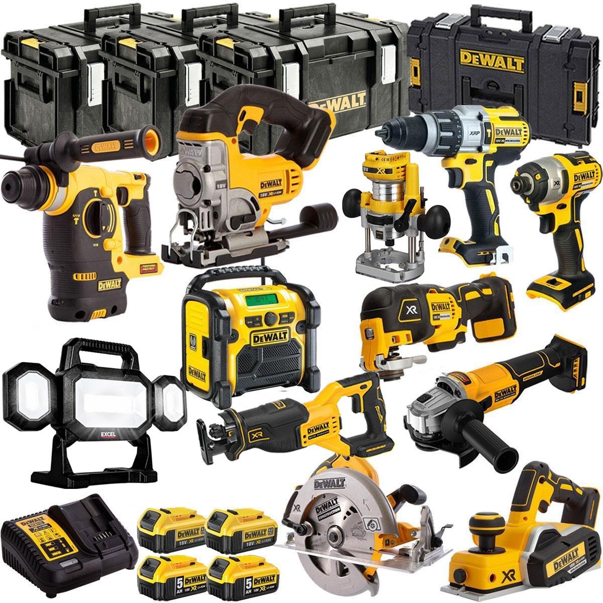 dewalt 18v 12 piece combo kit with 4 x batteries charger t4tkit 1317 1 DeWalt 18V 12 Piece Combo Kit with 4 x Batteries & Charger T4TKIT-1317
