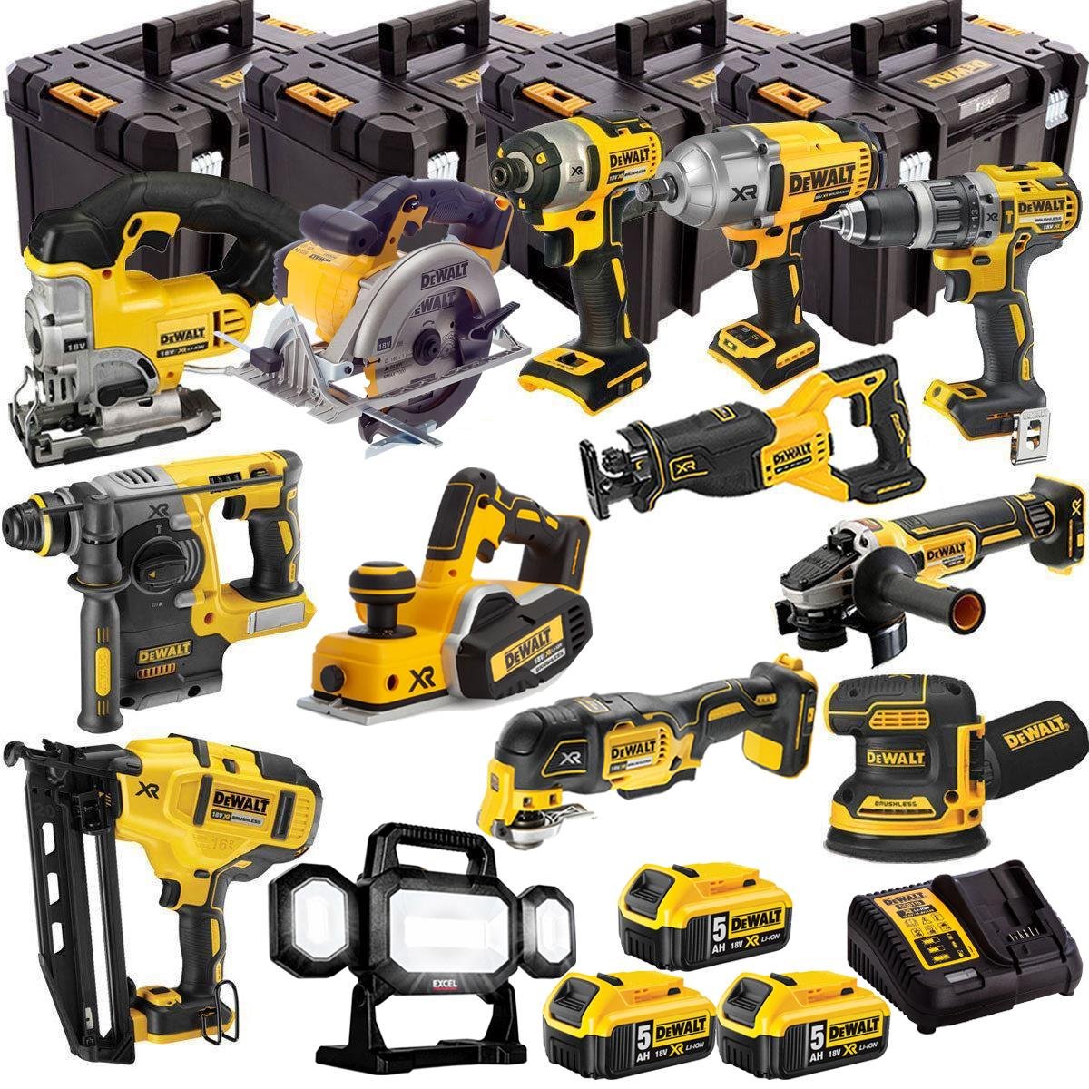 dewalt 18v 13 piece power tool kit with 3 x 5 0ah batteries t4tkit 482 1 DeWalt 18V 13 Piece Power Tool Kit with 3 x 5.0Ah Batteries T4TKIT-4824