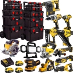 DeWalt 18V 13 Piece Power Tool Kit with 3 x 5.0Ah Batteries & Trolley Toolbox