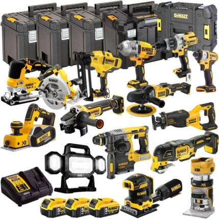 DeWalt 18V 15 Piece Power Tool Kit with 3 x 5.0Ah Batteries DEWKIT25