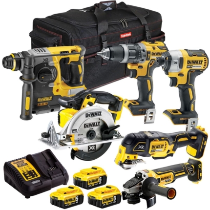 DeWalt 18V 6 Piece Power Tool Kit with 3 x 5.0Ah Battery & Charger T4TKIT-1133